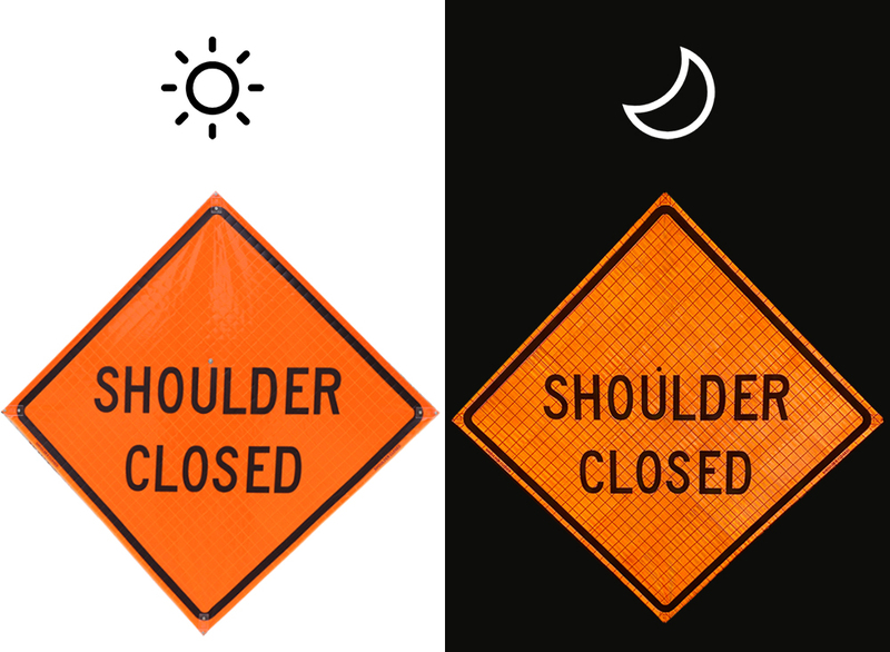 Shoulder Closed Roll Up Traffic Sign - 